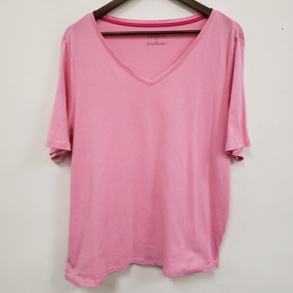 Talbots Womens The Talbots Tee Size 2X Pink Pima Cotton Mature Preppy Normcore - Picture 1 of 11